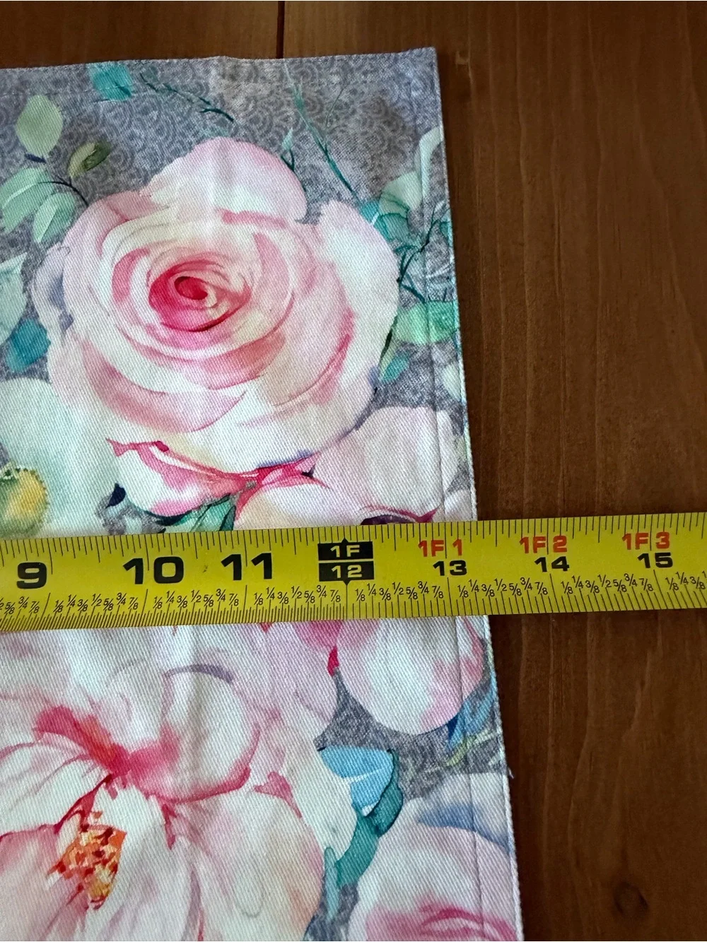 4 Maison d’Hermine Cloth Placemats 100% Cotton Floral Rose Peony Stripe NWOT